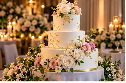 Gâteau élégant à fleurs — visuel illustratif