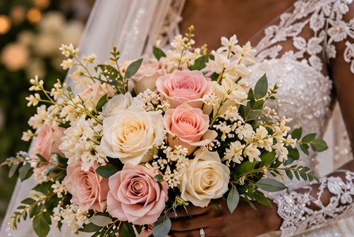 Bouquet aux roses pastel — visuel illustratif